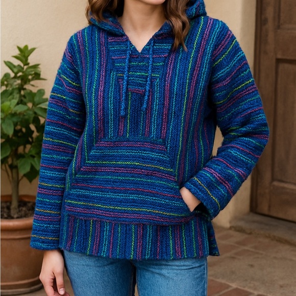 Colorful Striped Women's Hoodie - Picture 9 of 9